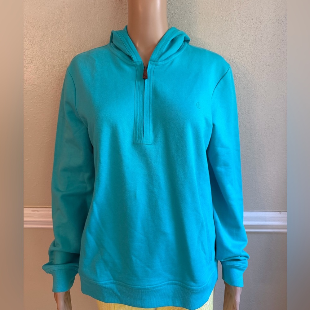 Ralph Lauren turquoise Half-Zip Hoodie size large